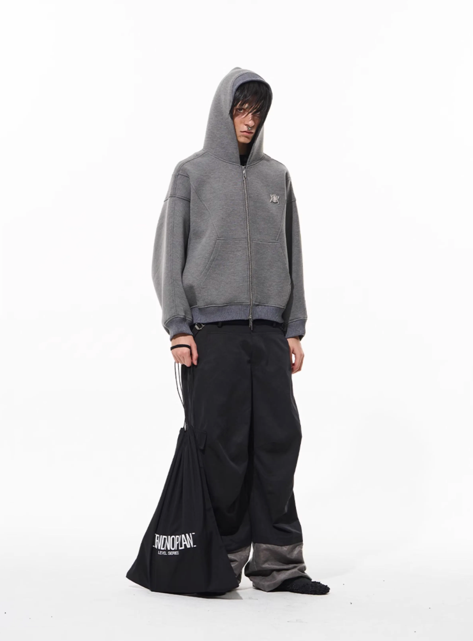 BLIND NO PLAN 3D Reconstructed Inverted Sleeves Zip-Up Hoodie | Face 3 Face