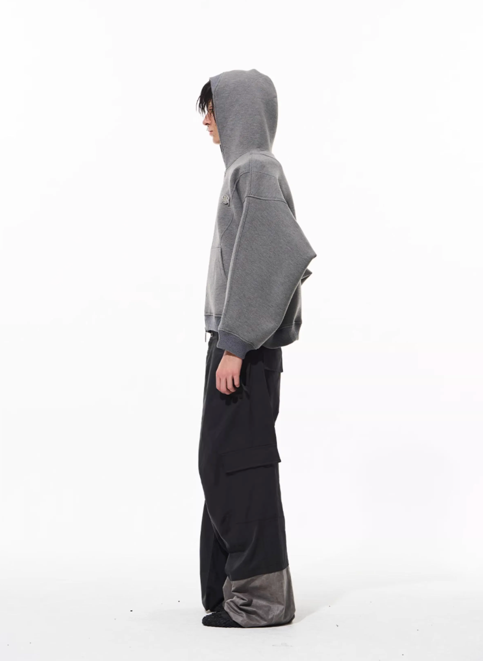 BLIND NO PLAN 3D Reconstructed Inverted Sleeves Zip-Up Hoodie | Face 3 Face