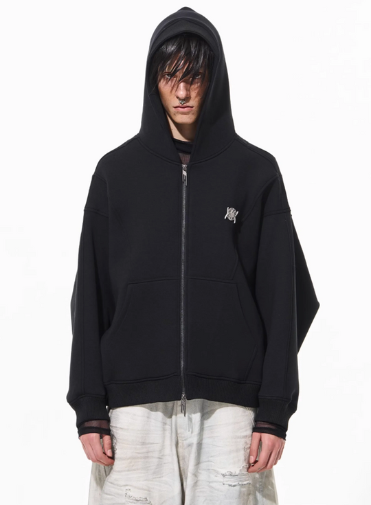 BLIND NO PLAN 3D Reconstructed Inverted Sleeves Zip-Up Hoodie | Face 3 Face