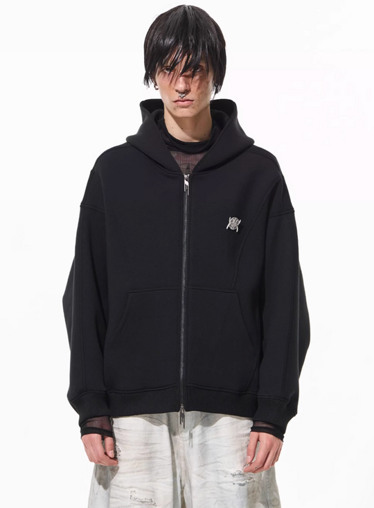 BLIND NO PLAN 3D Reconstructed Inverted Sleeves Zip-Up Hoodie | Face 3 Face
