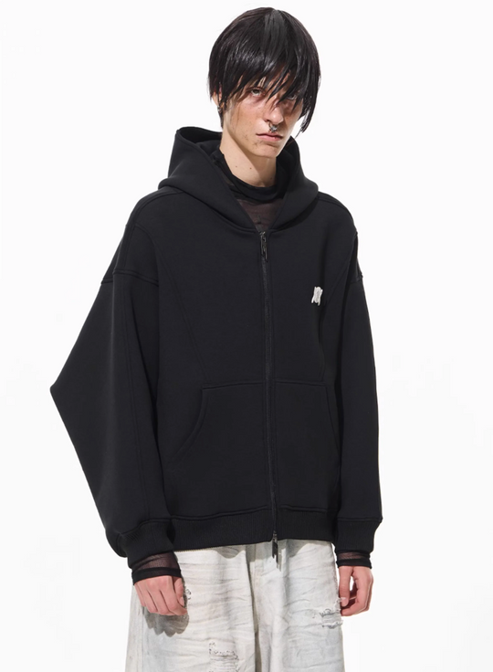 BLIND NO PLAN 3D Reconstructed Inverted Sleeves Zip-Up Hoodie | Face 3 Face