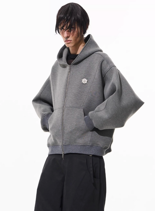 BLIND NO PLAN 3D Reconstructed Inverted Sleeves Zip-Up Hoodie | Face 3 Face