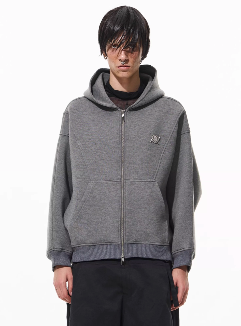 BLIND NO PLAN 3D Reconstructed Inverted Sleeves Zip-Up Hoodie | Face 3 Face