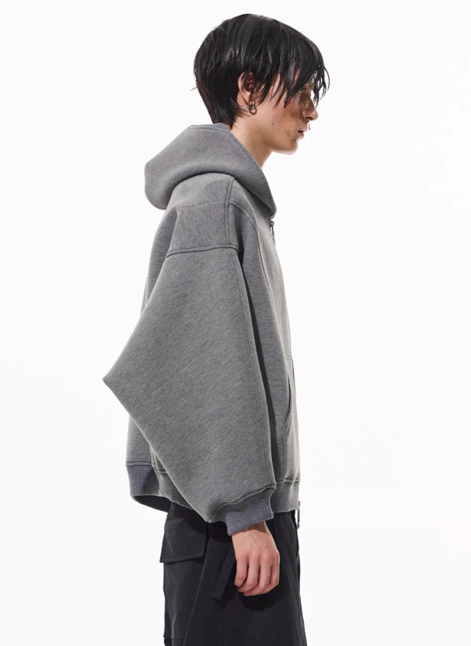 BLIND NO PLAN 3D Reconstructed Inverted Sleeves Zip-Up Hoodie | Face 3 Face