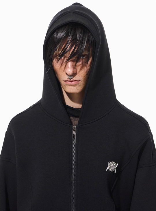BLIND NO PLAN 3D Reconstructed Inverted Sleeves Zip-Up Hoodie | Face 3 Face