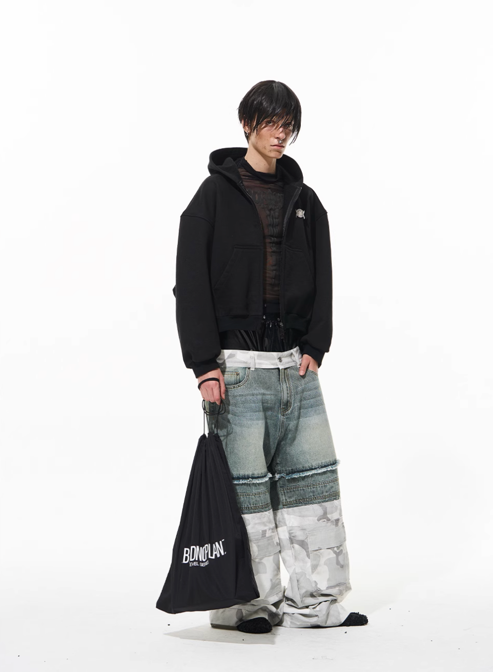 BLIND NO PLAN 3D Reconstructed Metal Logo Zip-Up Hoodie | Face 3 Face