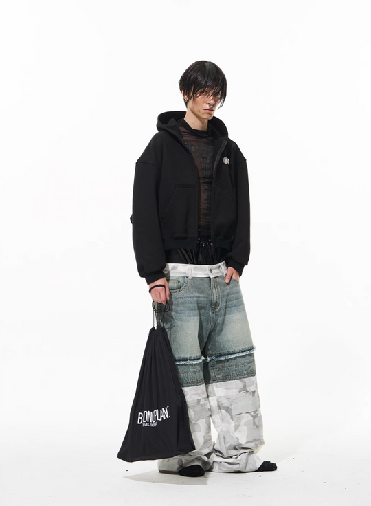 BLIND NO PLAN 3D Reconstructed Metal Logo Zip-Up Hoodie | Face 3 Face