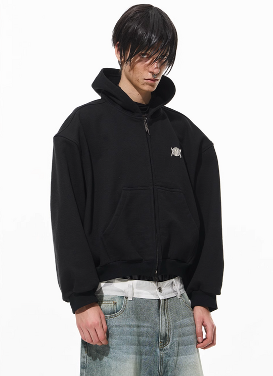 BLIND NO PLAN 3D Reconstructed Metal Logo Zip-Up Hoodie | Face 3 Face