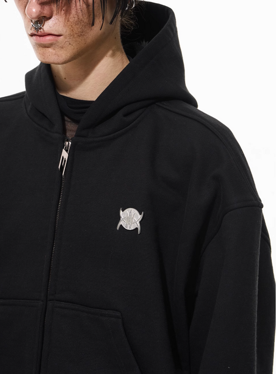BLIND NO PLAN 3D Reconstructed Metal Logo Zip-Up Hoodie | Face 3 Face