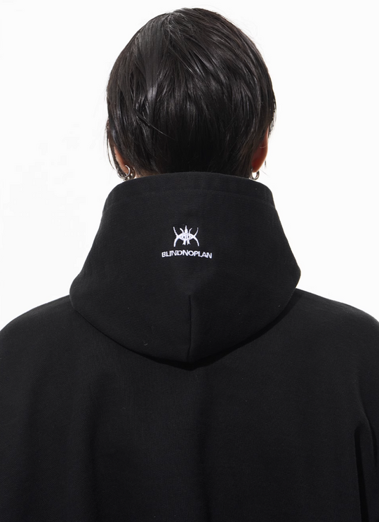 BLIND NO PLAN 3D Reconstructed Metal Logo Zip-Up Hoodie | Face 3 Face