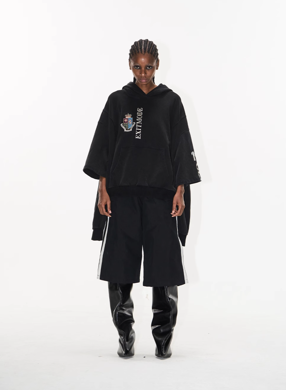 BLIND NO PLAN Double Sleeve Layered Washed Printed Embroidered Hoodie | Face 3 Face