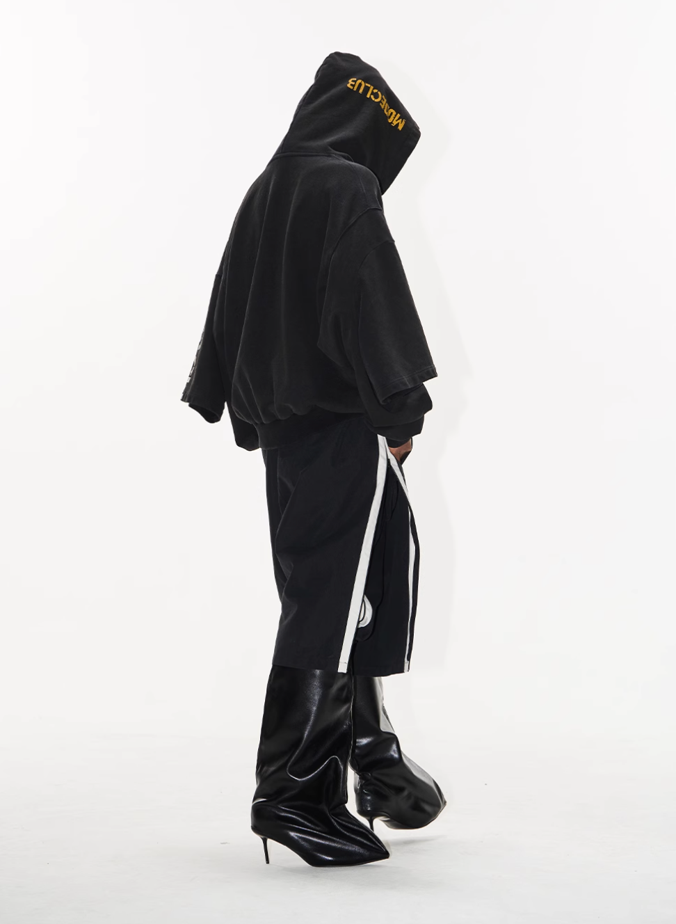 BLIND NO PLAN Double Sleeve Layered Washed Printed Embroidered Hoodie | Face 3 Face