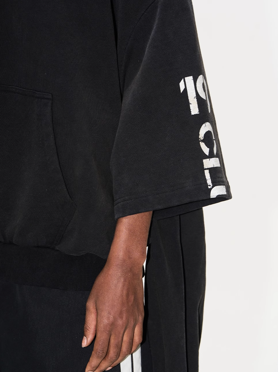 BLIND NO PLAN Double Sleeve Layered Washed Printed Embroidered Hoodie | Face 3 Face