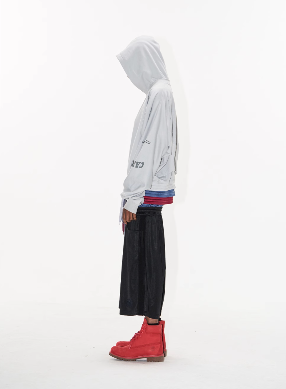 BLIND NO PLAN Multi-Layered Reconstructed Screen-Printed Hoodie | Face 3 Face