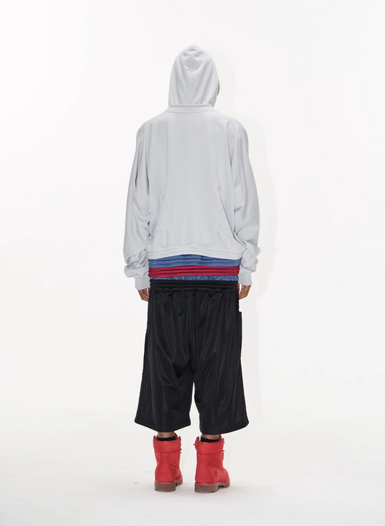 BLIND NO PLAN Multi-Layered Reconstructed Screen-Printed Hoodie | Face 3 Face