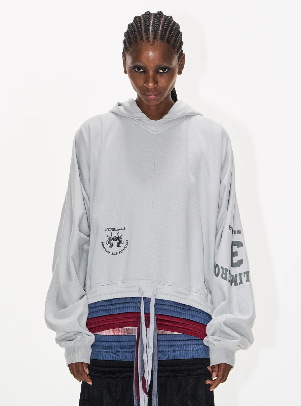 BLIND NO PLAN Multi-Layered Reconstructed Screen-Printed Hoodie | Face 3 Face