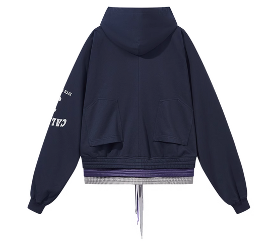 BLIND NO PLAN Multi-Layered Reconstructed Screen-Printed Hoodie | Face 3 Face