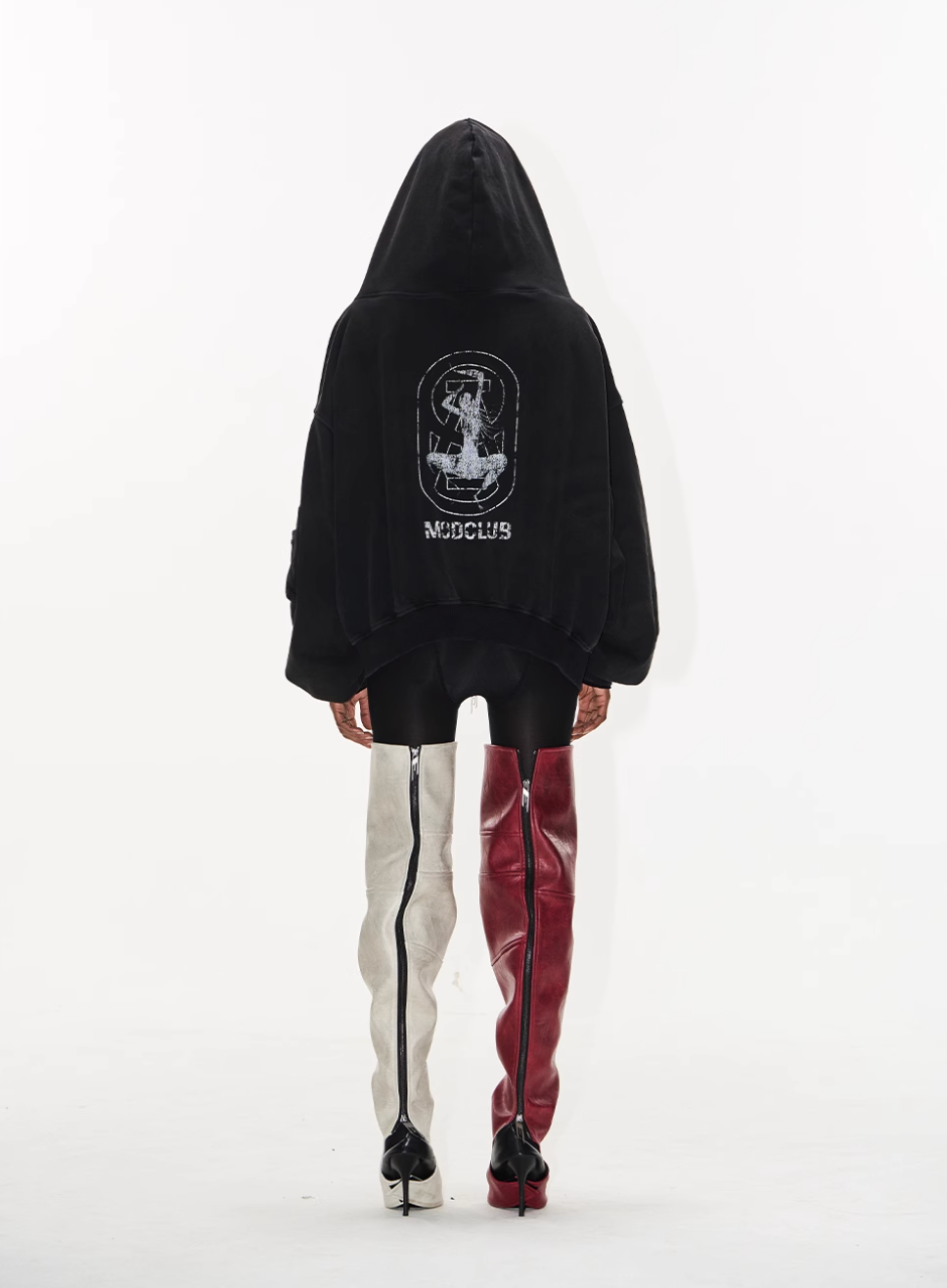 BLIND NO PLAN Cross Horse Mask Washed Print Zip-Up Hoodie | Face 3 Face