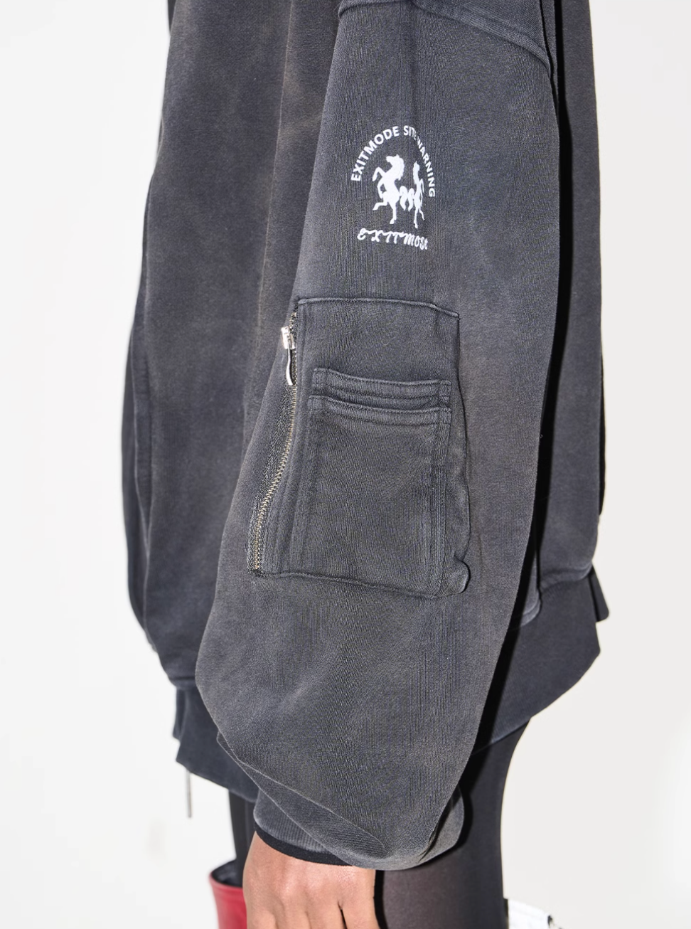 BLIND NO PLAN Cross Horse Mask Washed Print Zip-Up Hoodie | Face 3 Face