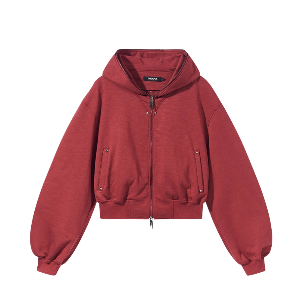 BLIND NO PLAN Logo Studded Embellished Zip-Up Hoodie | Face 3 Face