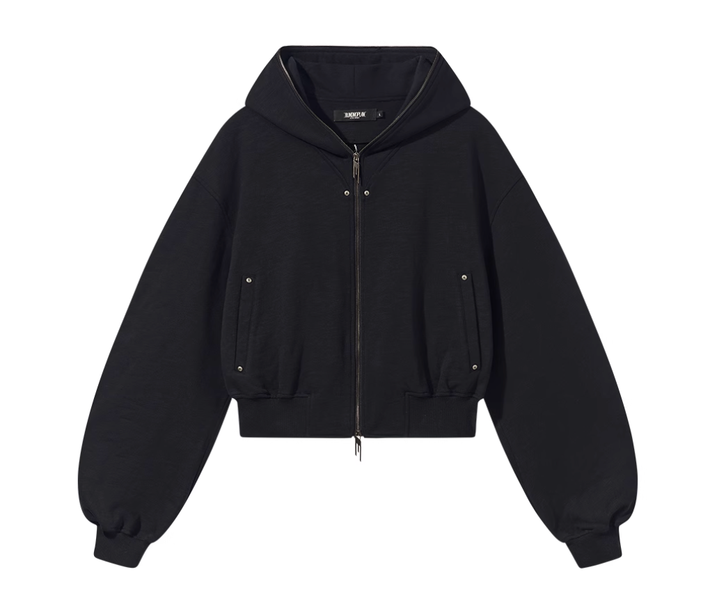 BLIND NO PLAN Logo Studded Embellished Zip-Up Hoodie | Face 3 Face