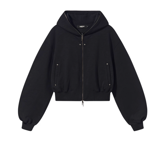 BLIND NO PLAN Logo Studded Embellished Zip-Up Hoodie | Face 3 Face