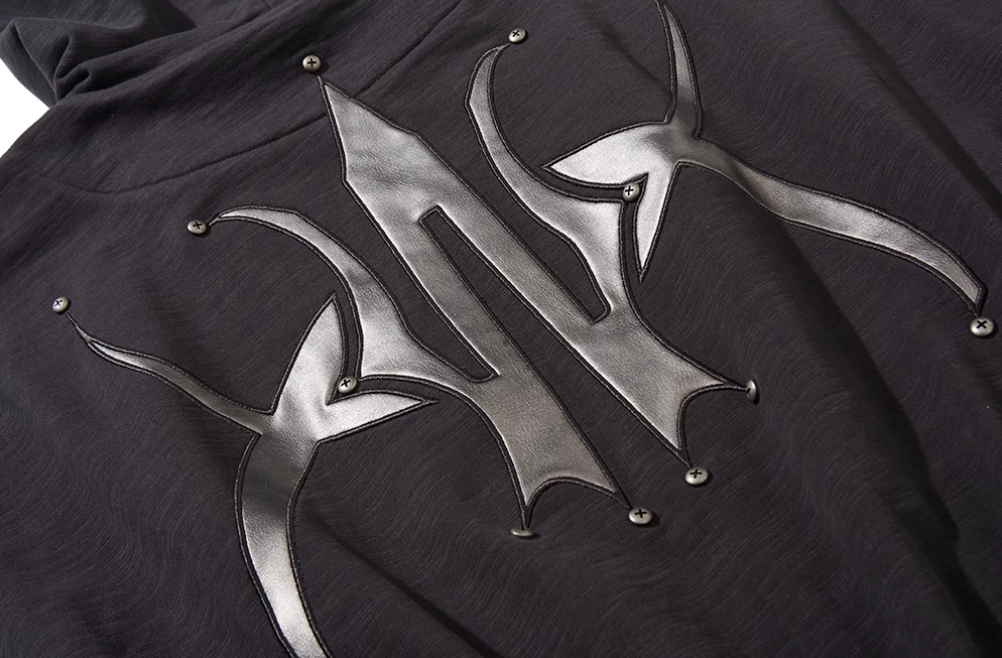 BLIND NO PLAN Logo Studded Embellished Zip-Up Hoodie | Face 3 Face