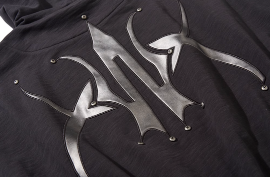 BLIND NO PLAN Logo Studded Embellished Zip-Up Hoodie | Face 3 Face