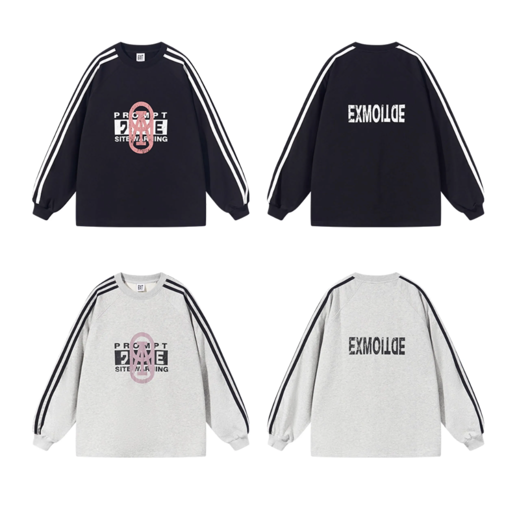 BLIND NO PLAN Sports Contrast Stitching Print Sweatshirt | Face 3 Face