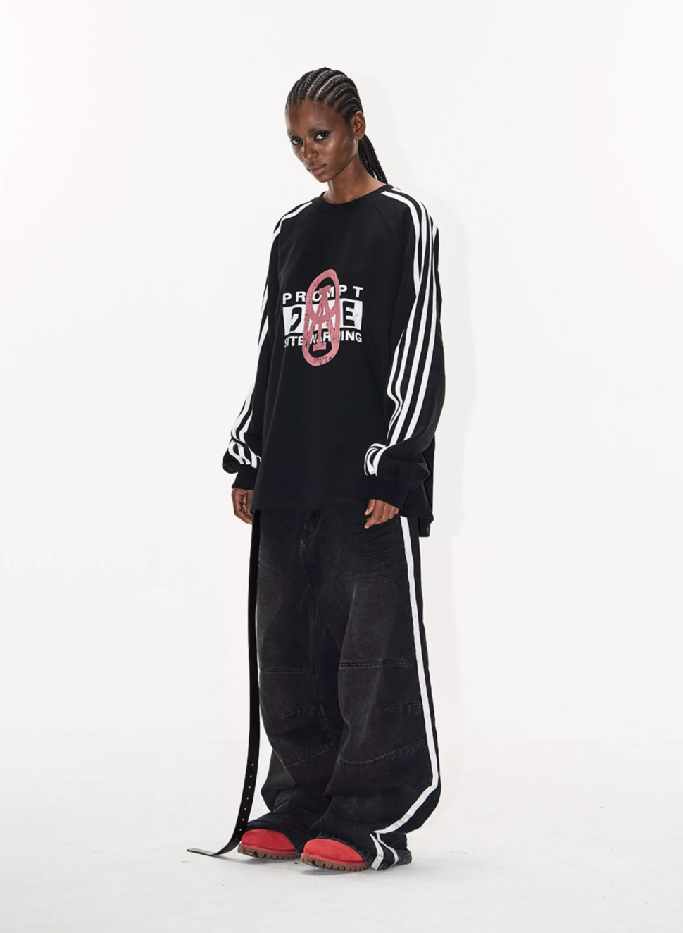 BLIND NO PLAN Sports Contrast Stitching Print Sweatshirt | Face 3 Face