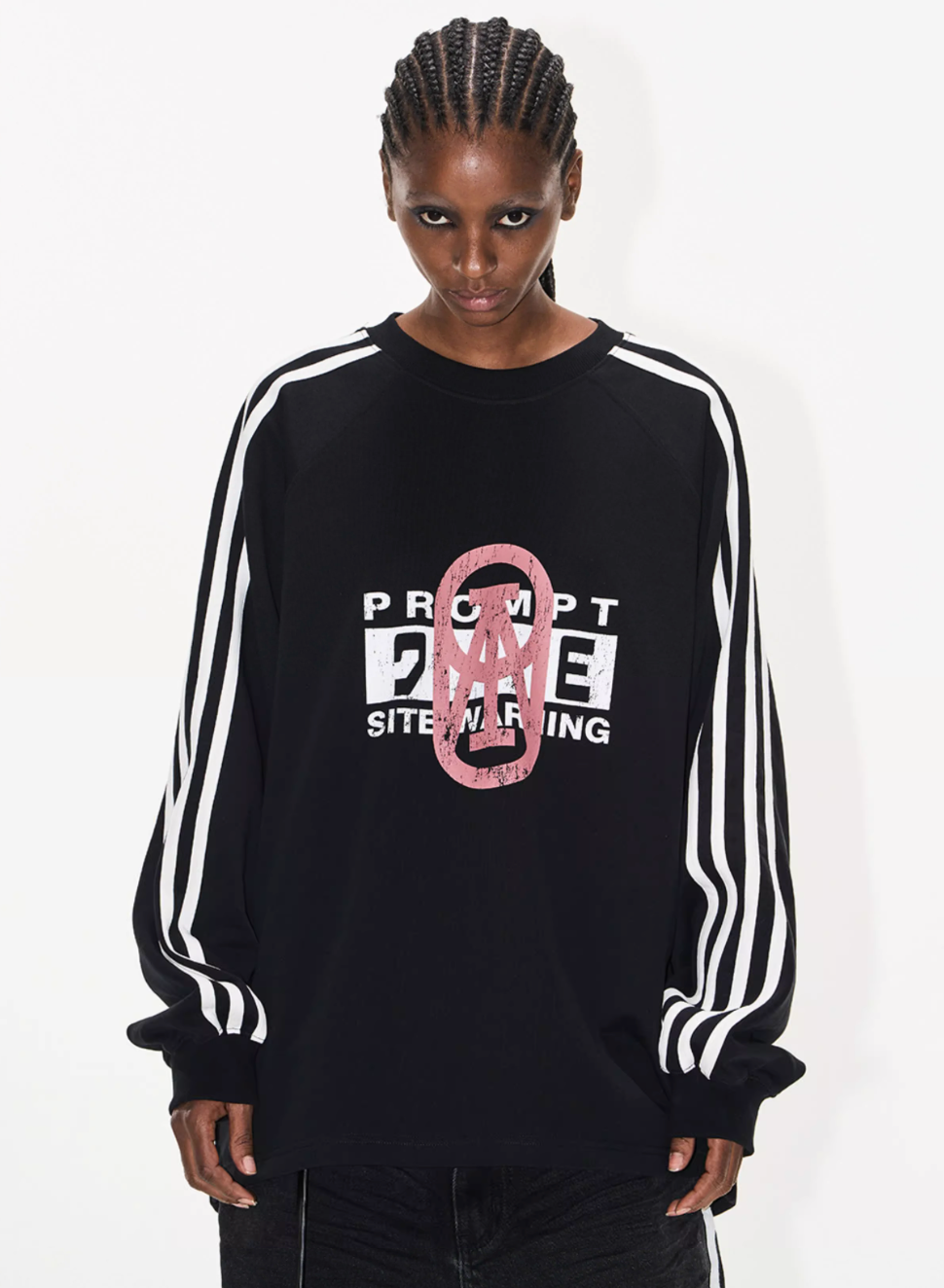 BLIND NO PLAN Sports Contrast Stitching Print Sweatshirt | Face 3 Face