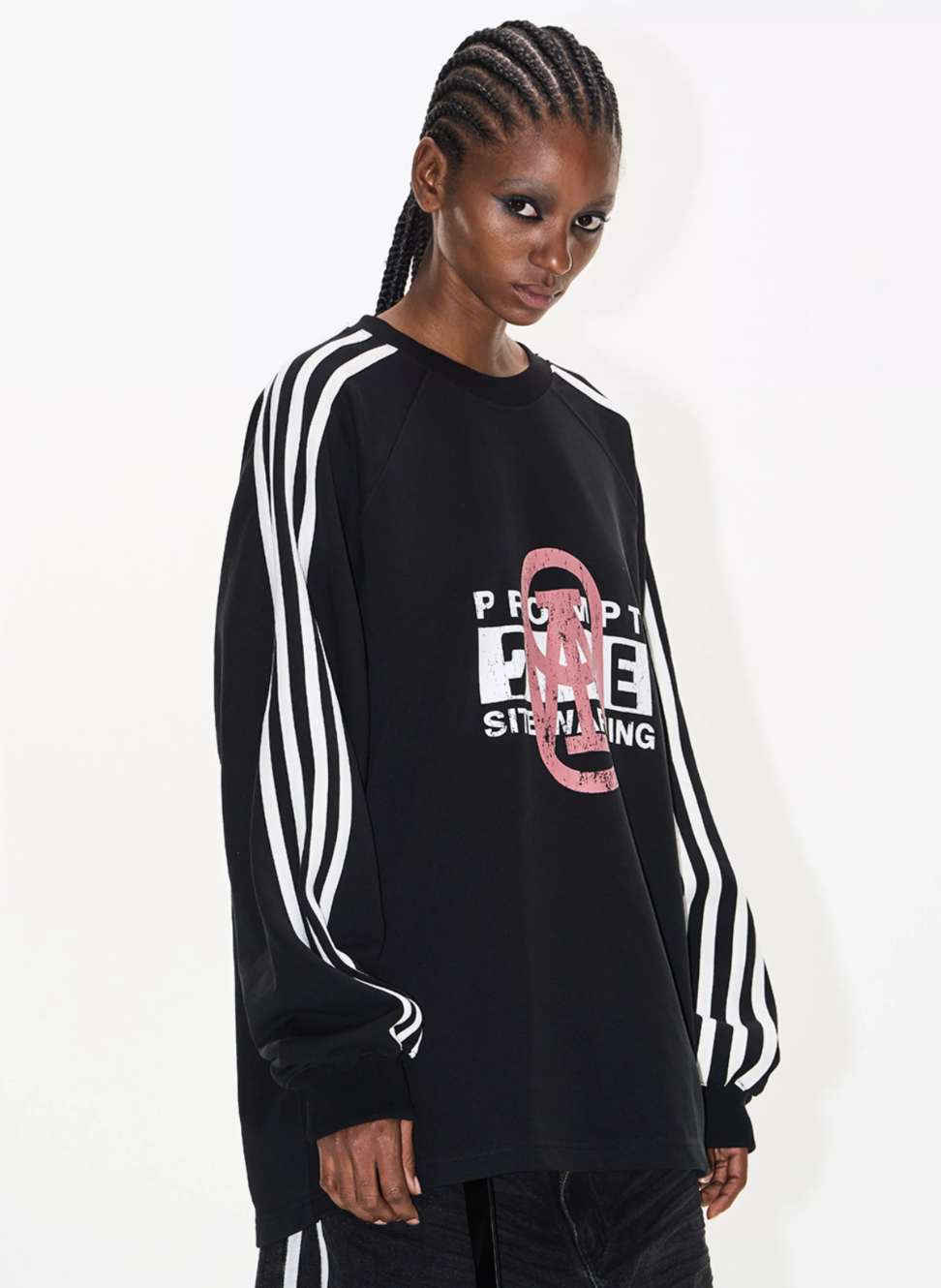 BLIND NO PLAN Sports Contrast Stitching Print Sweatshirt | Face 3 Face