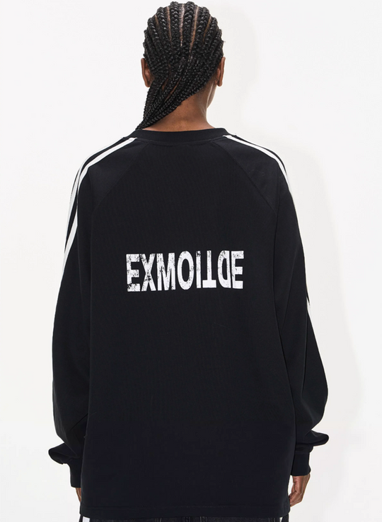 BLIND NO PLAN Sports Contrast Stitching Print Sweatshirt | Face 3 Face