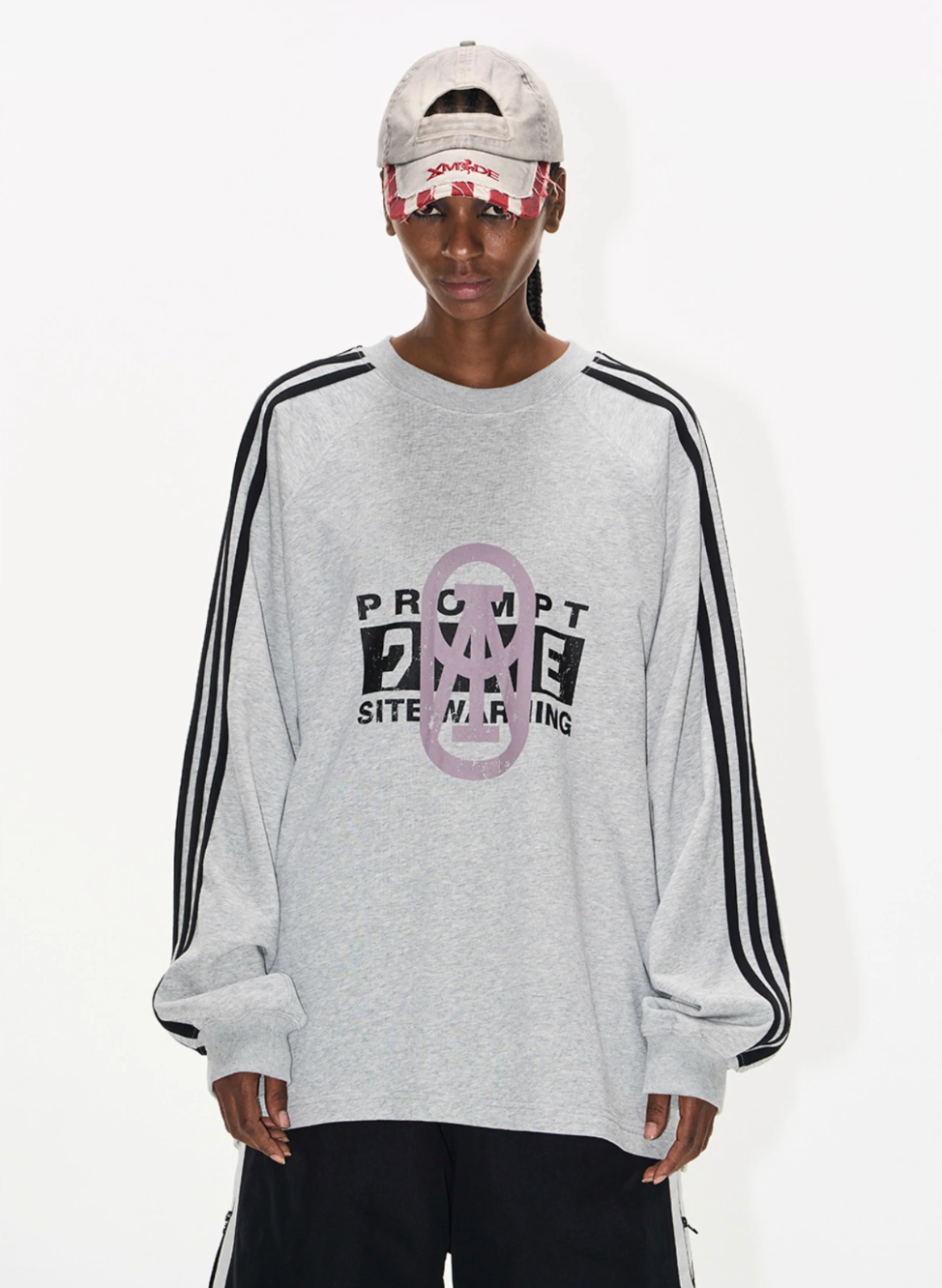 BLIND NO PLAN Sports Contrast Stitching Print Sweatshirt | Face 3 Face