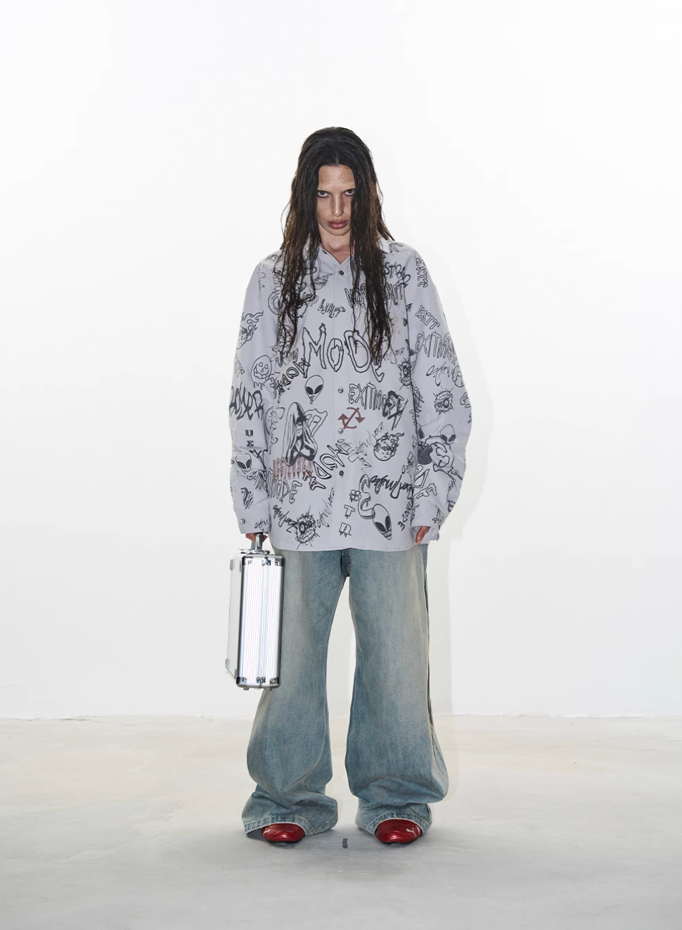 BLIND NO PLAN Graffiti Digital Print Long Sleeve Shirt | Face 3 Face