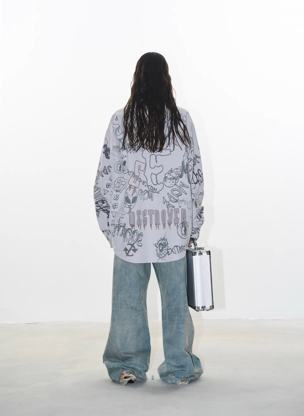 BLIND NO PLAN Graffiti Digital Print Long Sleeve Shirt | Face 3 Face