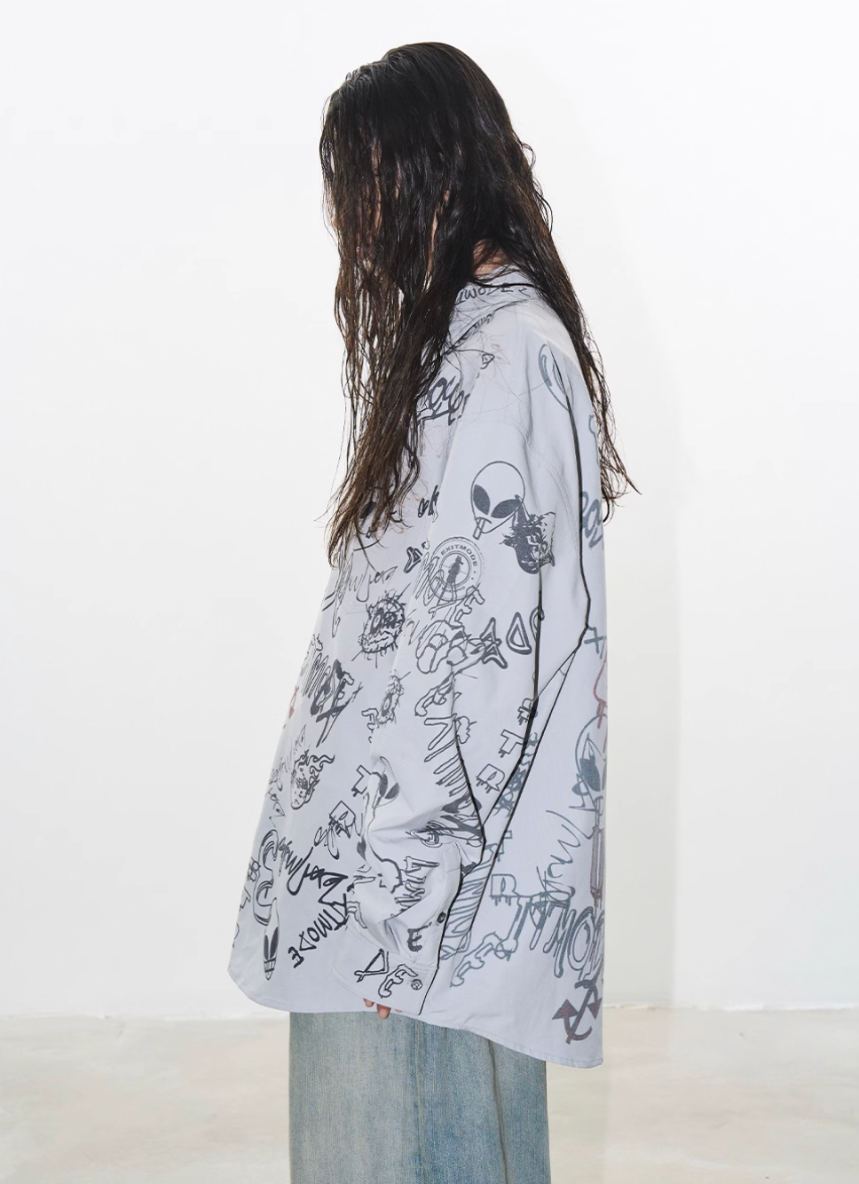 BLIND NO PLAN Graffiti Digital Print Long Sleeve Shirt | Face 3 Face