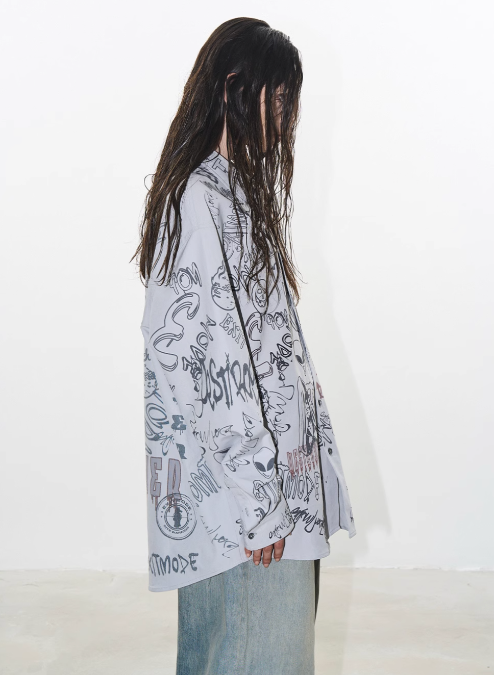 BLIND NO PLAN Graffiti Digital Print Long Sleeve Shirt | Face 3 Face