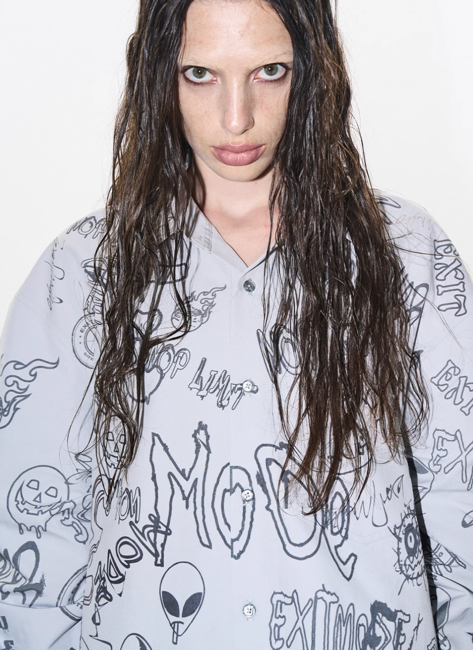 BLIND NO PLAN Graffiti Digital Print Long Sleeve Shirt | Face 3 Face