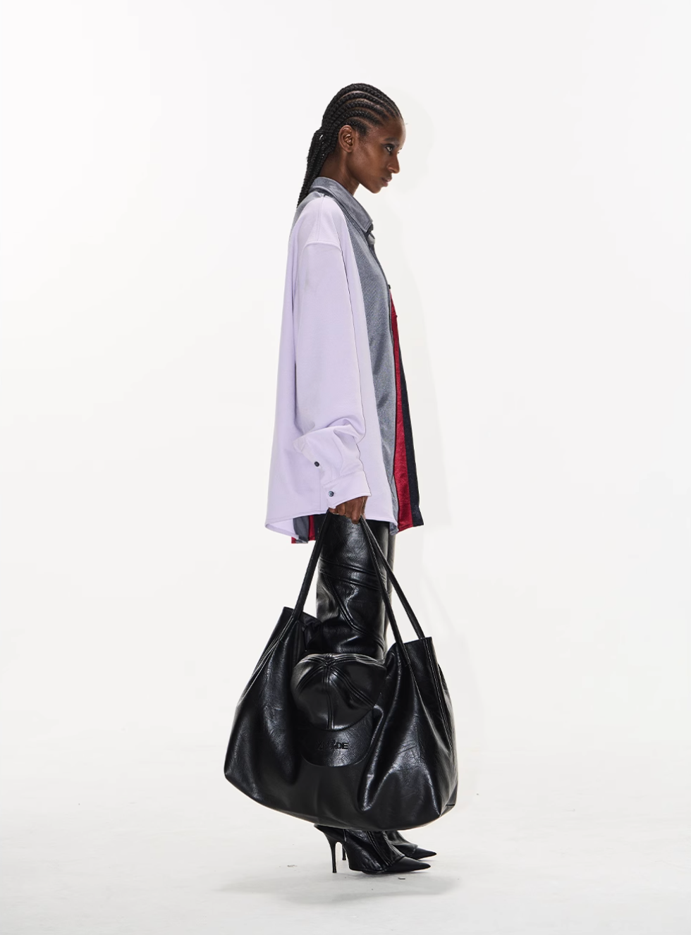 BLIND NO PLAN Colorblocked Patchwork Long Sleeve Shirt | Face 3 Face