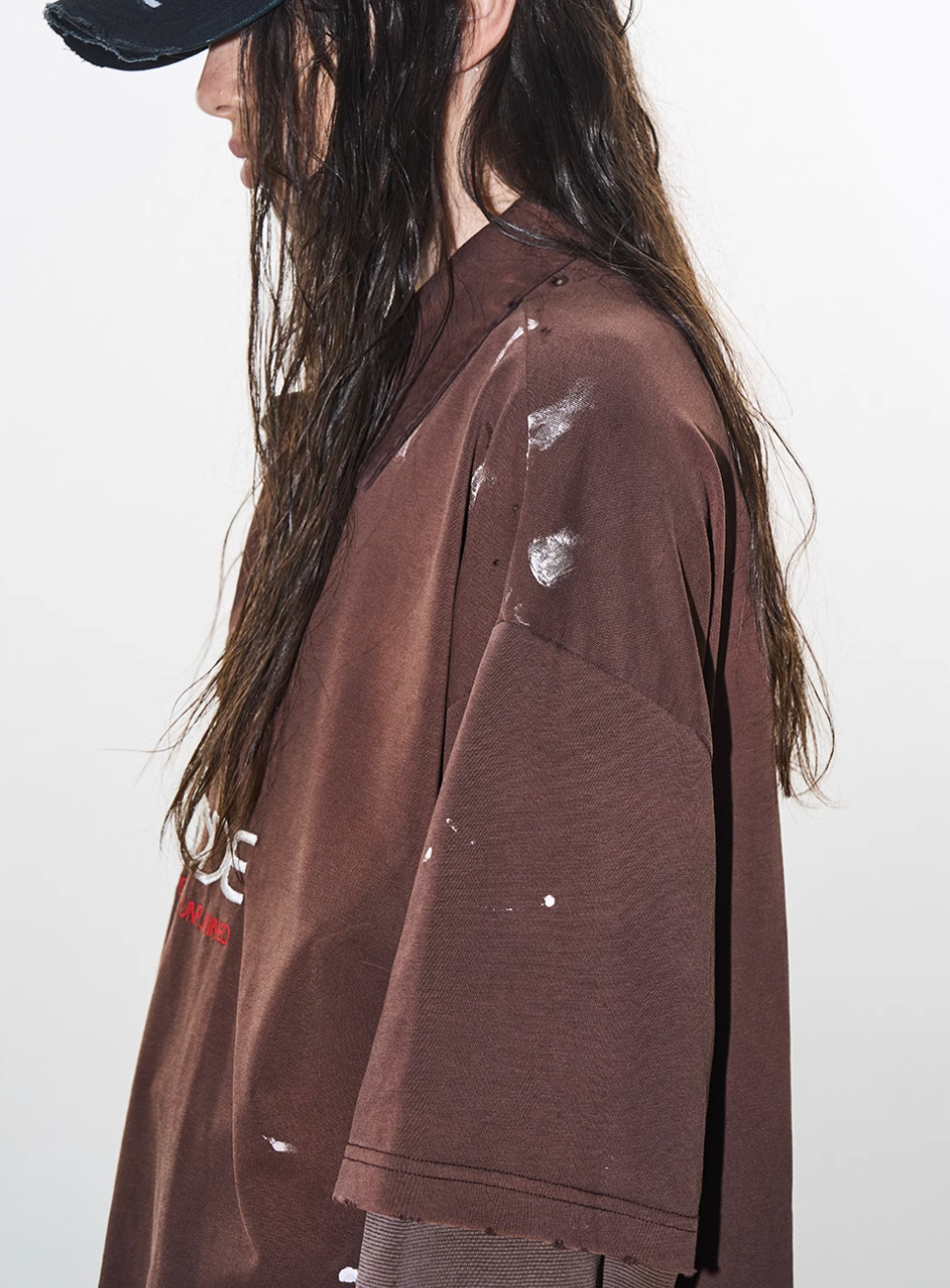 BLIND NO PLAN Ink Splash Double-Layer Washed Long-Sleeve Polo | Face 3 Face