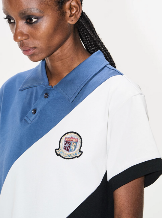 BLIND NO PLAN Three-Color Diagonal Patchwork Polo | Face 3 Face