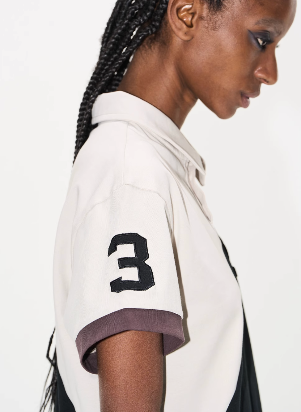 BLIND NO PLAN Three-Color Diagonal Patchwork Polo | Face 3 Face