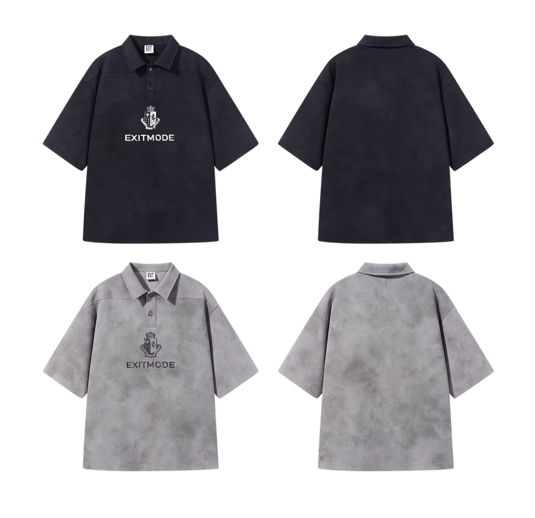 BLIND NO PLAN Cloud Shadow Distressed Dye Printed Polo | Face 3 Face