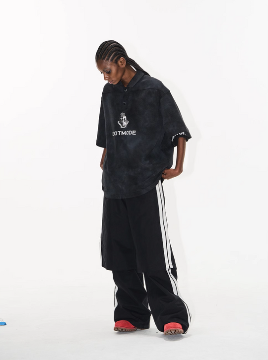 BLIND NO PLAN Cloud Shadow Distressed Dye Printed Polo | Face 3 Face