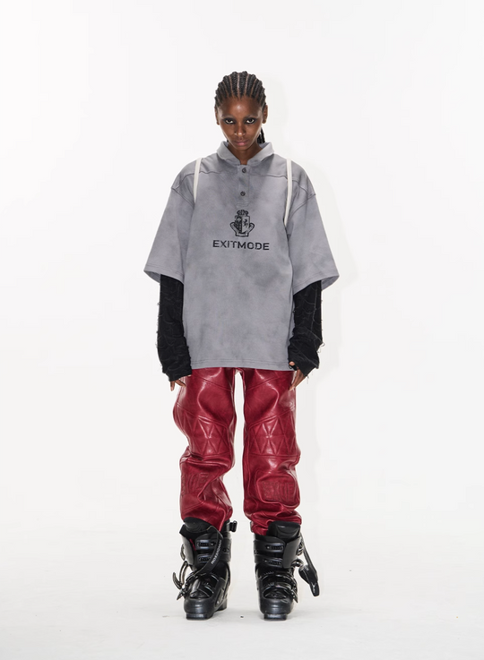 BLIND NO PLAN Cloud Shadow Distressed Dye Printed Polo | Face 3 Face