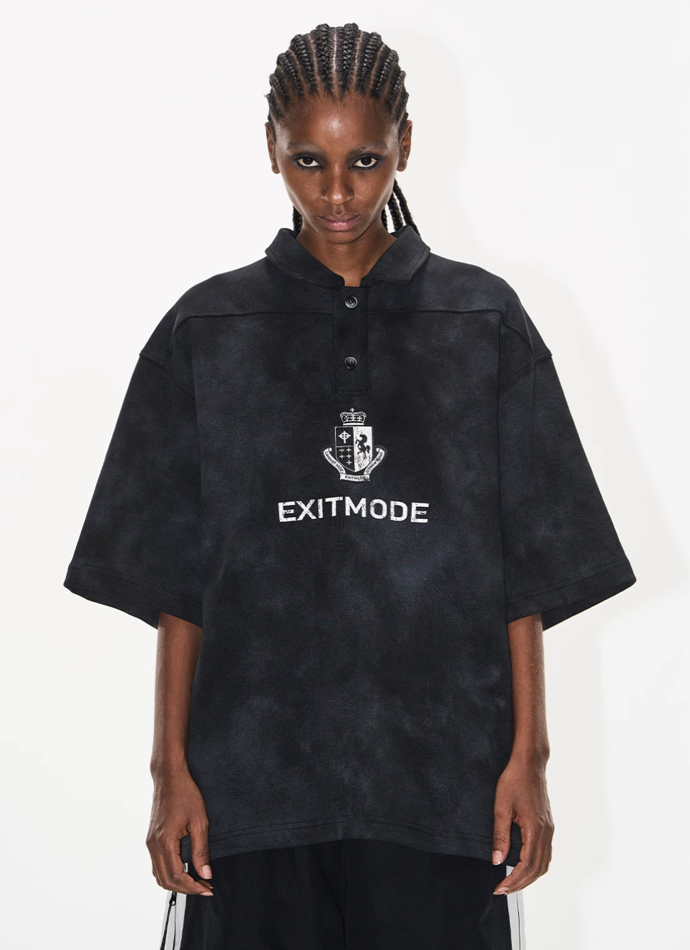 BLIND NO PLAN Cloud Shadow Distressed Dye Printed Polo | Face 3 Face