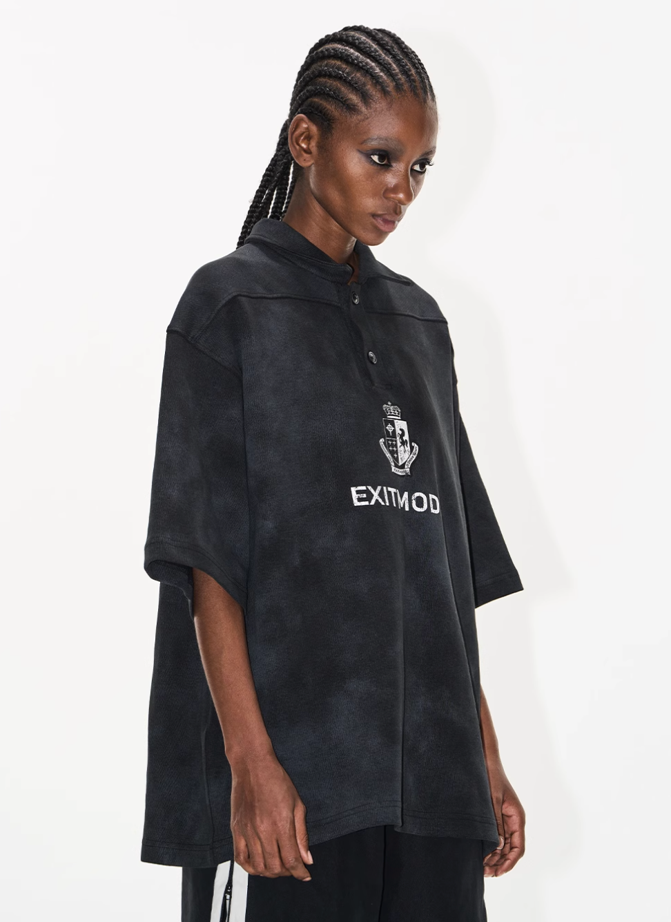 BLIND NO PLAN Cloud Shadow Distressed Dye Printed Polo | Face 3 Face