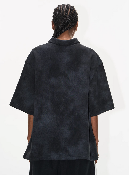 BLIND NO PLAN Cloud Shadow Distressed Dye Printed Polo | Face 3 Face