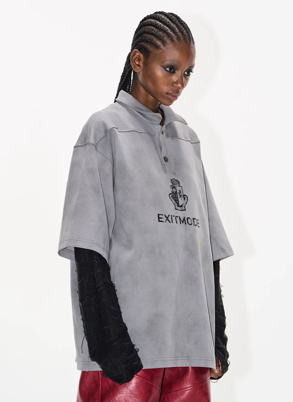 BLIND NO PLAN Cloud Shadow Distressed Dye Printed Polo | Face 3 Face